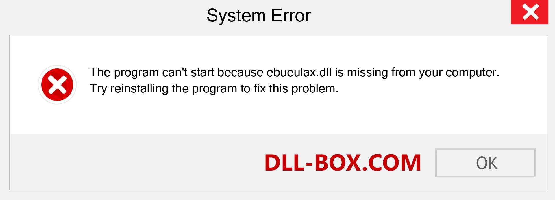  ebueulax.dll file is missing?. Download for Windows 7, 8, 10 - Fix  ebueulax dll Missing Error on Windows, photos, images
